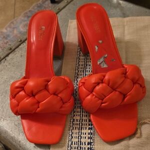 Nine West Fiery Red Braided Heels